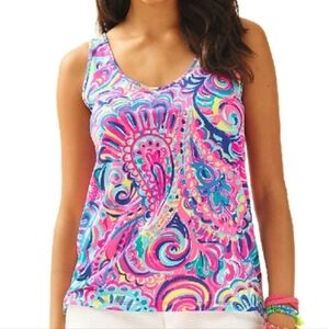 Lilly Pulitzer Kinsey Tank Top In Psychedelic Sunshine